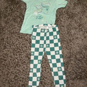 Disney Frozen Elsa Kids Pajama Set - Teal and White